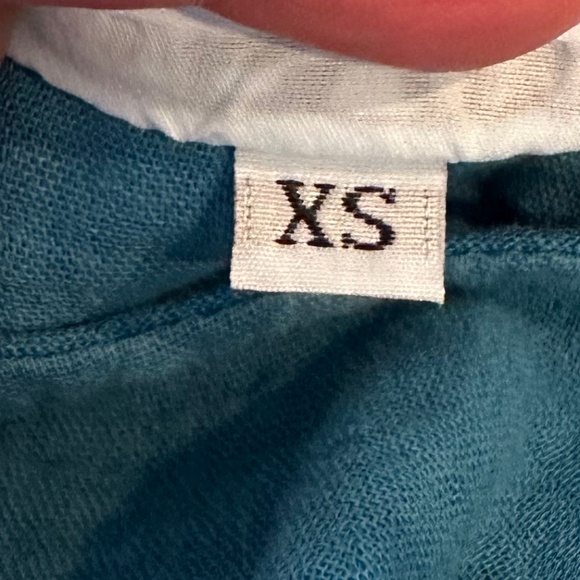 Bryn Walker Mara Cotton Gauze Tunic Dress Teal XS Lagenlook Summer Beach Casual - Picture 11 of 11